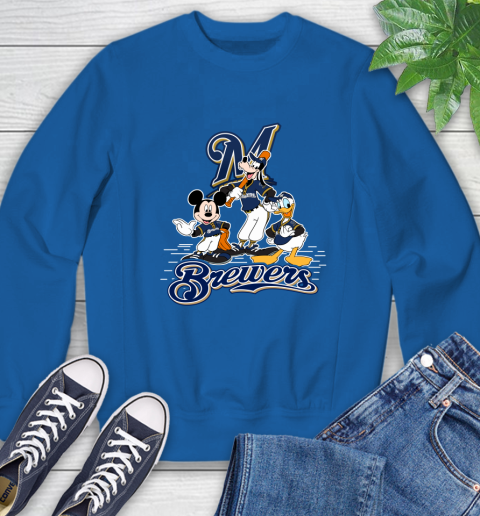 MLB Milwaukee Brewers Mickey Mouse Donald Duck Goofy Baseball T Shirt Sweatshirt 9