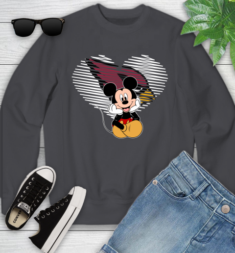 NFL Arizona Cardinals The Heart Mickey Mouse Disney Football T Shirt_000 Youth Sweatshirt 5