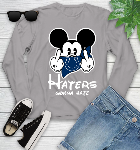 NFL Indianapolis Colts Haters Gonna Hate Mickey Mouse Disney Football T Shirt Youth Long Sleeve 5