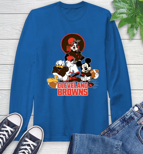 NFL Cleveland Browns Mickey Mouse Donald Duck Goofy Football Shirt Long Sleeve T-Shirt 10