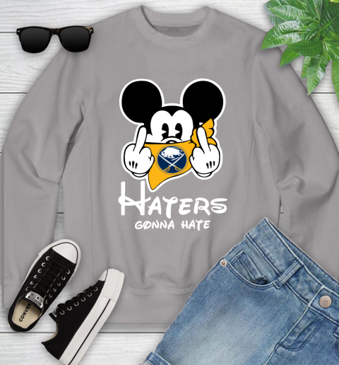NHL Buffalo Sabres Haters Gonna Hate Mickey Mouse Disney Hockey T Shirt Youth Sweatshirt 3