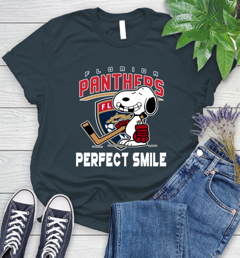 NHL Florida Panthers Snoopy Perfect Smile The Peanuts Movie Hockey T Shirt Women's T-Shirt 11