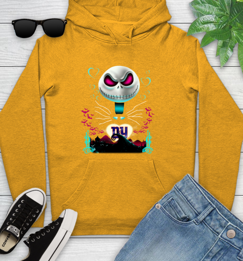 NFL New York Giants Jack Skellington Sally The Nightmare Before Christmas Football Youth Hoodie 2