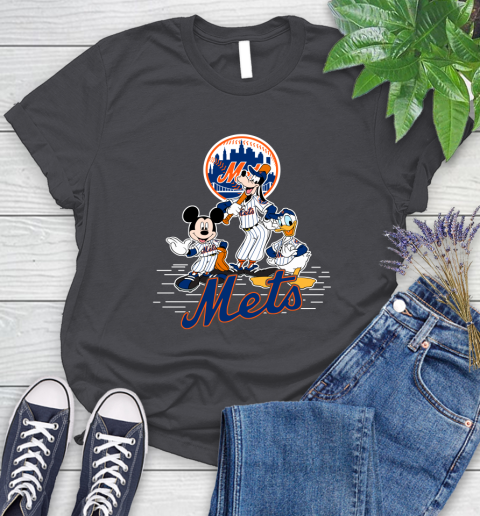 MLB New York Mets Mickey Mouse Donald Duck Goofy Baseball T Shirt Women's T-Shirt 8
