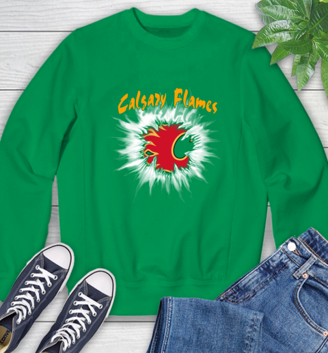 Calgary Flames NHL Hockey Adoring Fan Rip Sports Sweatshirt 7