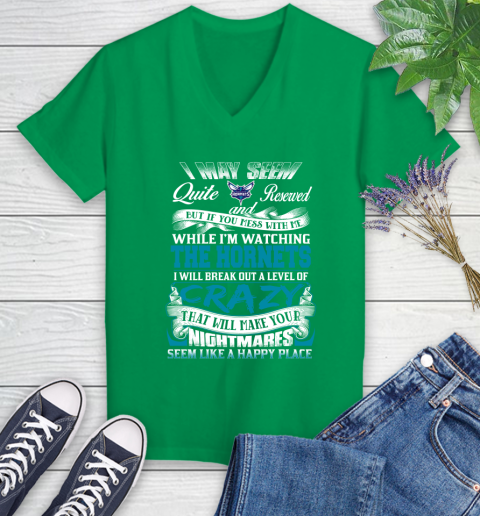Charlotte Hornets NBA Basketball Don't Mess With Me While I'm Watching My Team Women's V-Neck T-Shirt 5