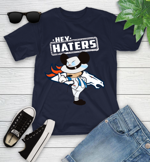 NFL Hey Haters Mickey Football Sports Denver Broncos Youth T-Shirt 2