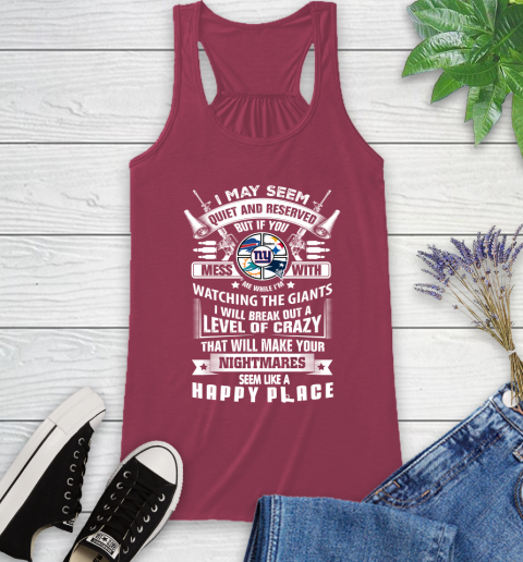 New York Giants NFL Football Don't Mess With Me While I'm Watching My Team Sports Racerback Tank - Image 8