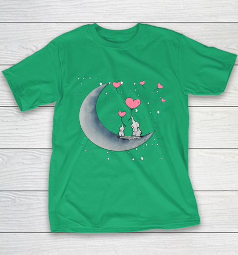 Heart Balloon Elephant Vintage Valentine Mom Crescent Moon Youth T-Shirt 5
