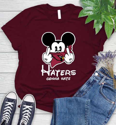 NFL Arizona Cardinals Haters Gonna Hate Mickey Mouse Disney Football T Shirt Women's T-Shirt 7