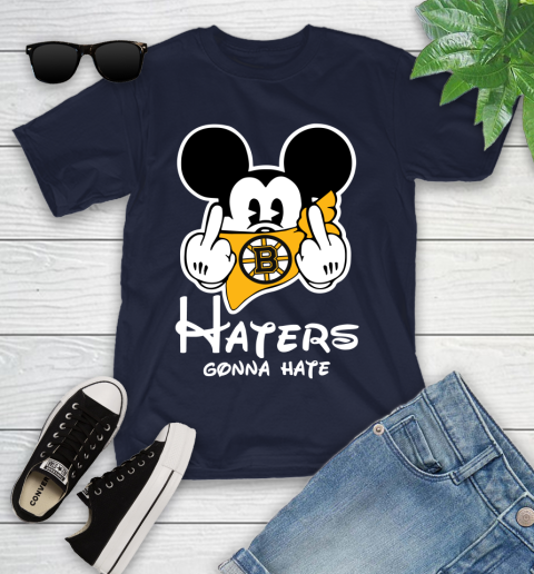 NHL Boston Bruins Haters Gonna Hate Mickey Mouse Disney Hockey T Shirt Youth T-Shirt 2
