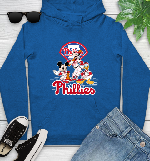 MLB Philadelphia Phillies Mickey Mouse Donald Duck Goofy Baseball T Shirt Youth Hoodie 11