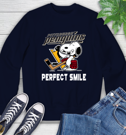 NHL Pittsburgh Penguins Snoopy Perfect Smile The Peanuts Movie Hockey T Shirt Sweatshirt 2