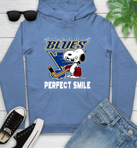 NHL St.Louis Blues Snoopy Perfect Smile The Peanuts Movie Hockey T Shirt Youth Hoodie 13