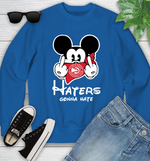 NBA Atlanta Hawks Haters Gonna Hate Mickey Mouse Disney Basketball T Shirt Youth Sweatshirt 7