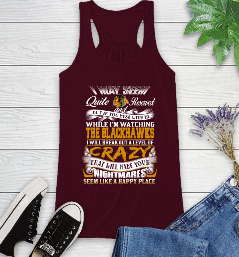Chicago Blackhawks NHL Hockey Don't Mess With Me While I'm Watching My Team Racerback Tank 2