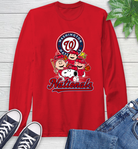 MLB Washington Nationals Snoopy Charlie Brown Woodstock The Peanuts Movie Baseball T Shirt_000 Long Sleeve T-Shirt 11