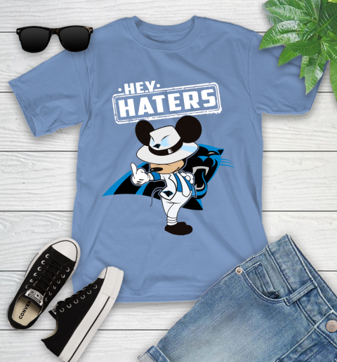 NFL Hey Haters Mickey Football Sports Carolina Panthers Youth T-Shirt 15