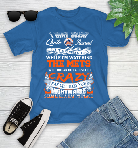 New York Mets MLB Baseball Don't Mess With Me While I'm Watching My Team Youth T-Shirt 12