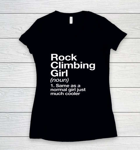Rock Climbing Girl Definition Funny Sports Women's V-Neck T-Shirt