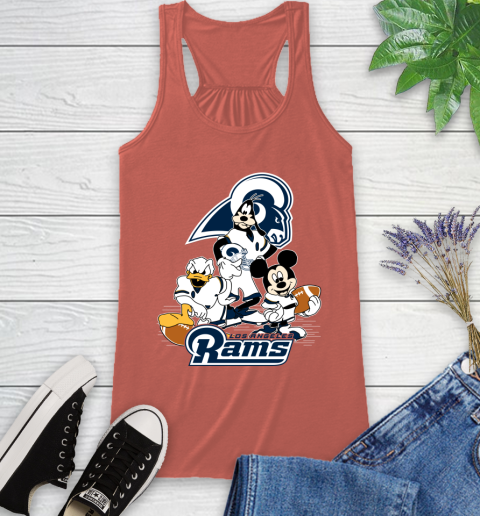 NFL Los Angeles Rams Mickey Mouse Donald Duck Goofy Football Shirt Racerback Tank 3