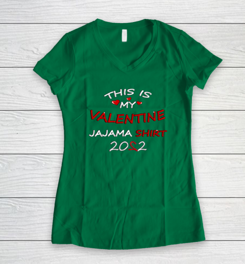 This is my Valentine 2022 Women's V-Neck T-Shirt 10