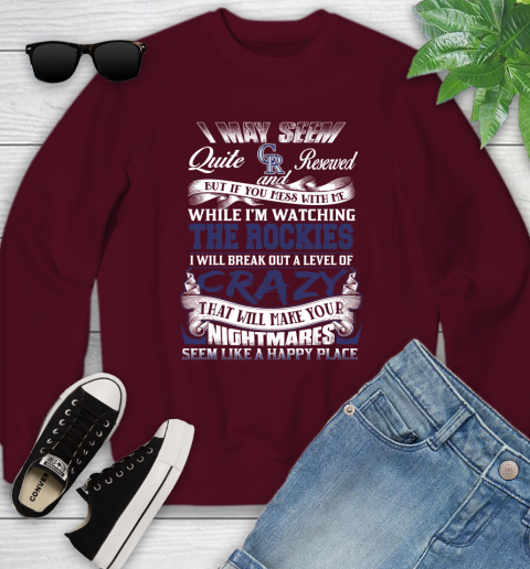 Colorado Rockies MLB Baseball Don't Mess With Me While I'm Watching My Team Youth Sweatshirt 4