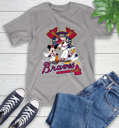 MLB Atlanta Braves Mickey Mouse Donald Duck Goofy Baseball T Shirt T-Shirt 6