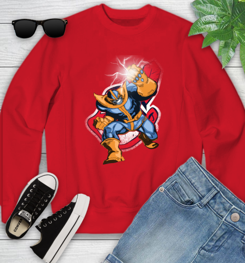 Cleveland Indians MLB Baseball Thanos Avengers Infinity War Marvel Youth Sweatshirt 8