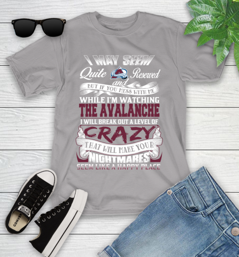 Colorado Avalanche NHL Hockey Don't Mess With Me While I'm Watching My Team Youth T-Shirt 4