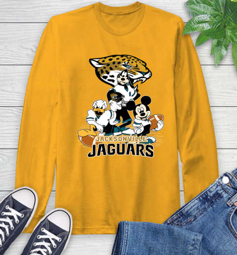 NFL Jacksonville Jaguars Mickey Mouse Donald Duck Goofy Football Shirt Long Sleeve T-Shirt 2