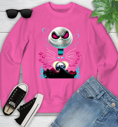 NHL Buffalo Sabres Jack Skellington Sally The Nightmare Before Christmas Hockey Youth Sweatshirt 6
