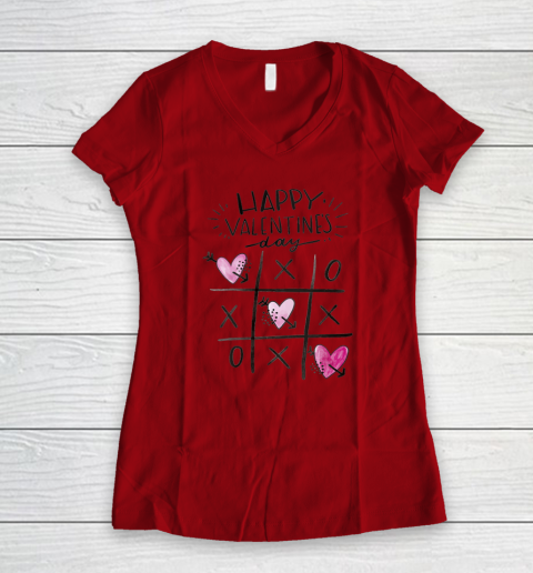 Love Happy Valentine Day Heart Lovers Couples Gifts Pajamas Women's V-Neck T-Shirt 9
