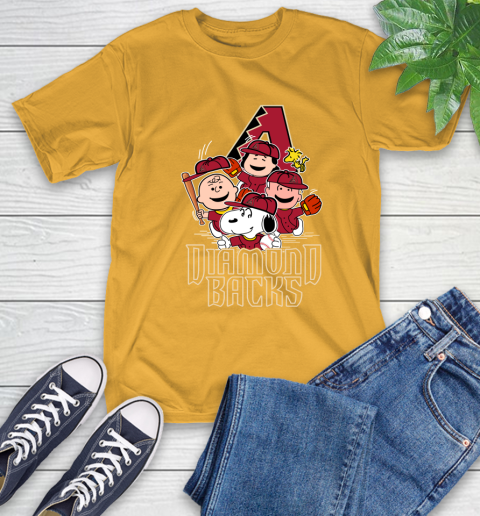 MLB Arizona Diamondbacks Snoopy Charlie Brown Woodstock The Peanuts Movie Baseball T Shirt_000 T-Shirt 2