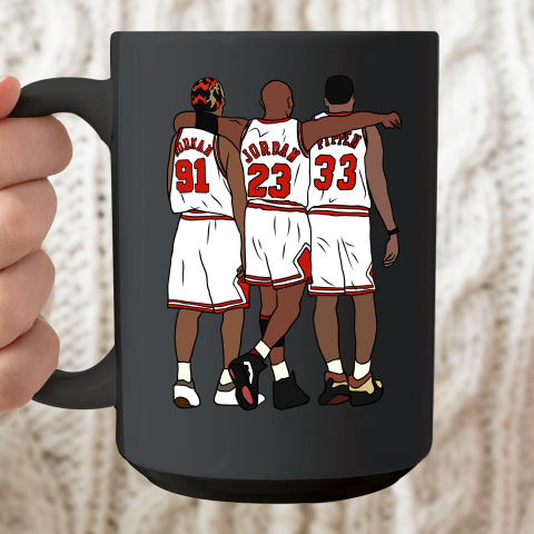 Dennis Rodman, MJ And Scottie Ceramic Mug 15oz