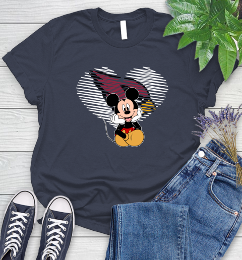 NFL Arizona Cardinals The Heart Mickey Mouse Disney Football T Shirt_000 Women's T-Shirt 14