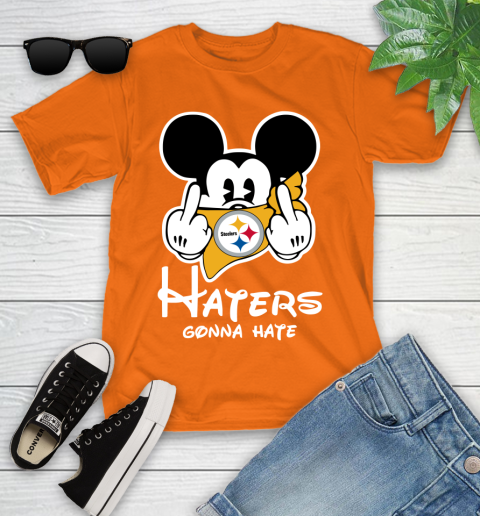 NFL Pittsburgh Steelers Haters Gonna Hate Mickey Mouse Disney Football T Shirt_000 Youth T-Shirt 9
