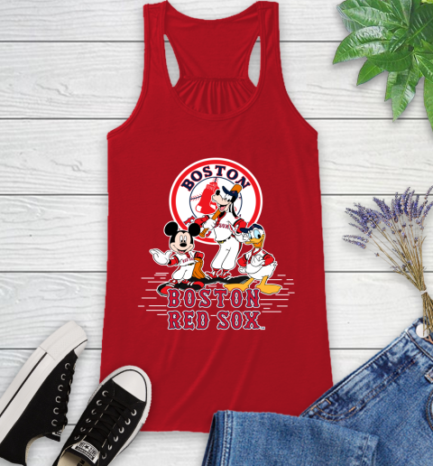 MLB Boston Red Sox Mickey Mouse Donald Duck Goofy Baseball T Shirt Racerback Tank 5
