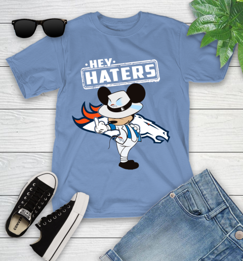 NFL Hey Haters Mickey Football Sports Denver Broncos Youth T-Shirt 15
