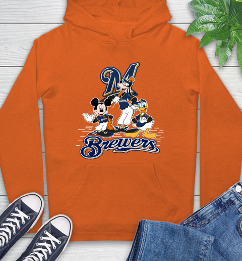 MLB Milwaukee Brewers Mickey Mouse Donald Duck Goofy Baseball T Shirt Hoodie 4
