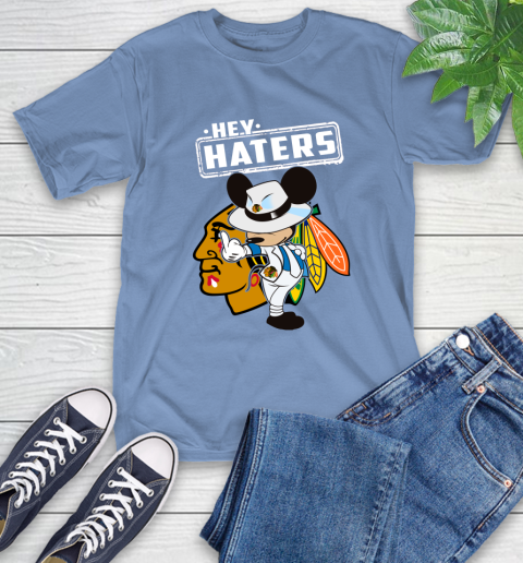 NHL Hey Haters Mickey Hockey Sports Chicago Blackhawks T-Shirt 12