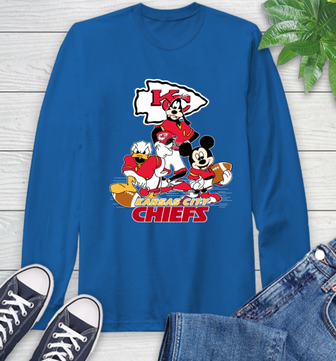 NFL Kansas City Chiefs Mickey Mouse Donald Duck Goofy Football Shirt Long Sleeve T-Shirt 10