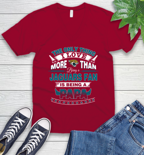 NFL The Only Thing I Love More Than Being A Jacksonville Jaguars Fan Is Being A Papa Football V-Neck T-Shirt 7