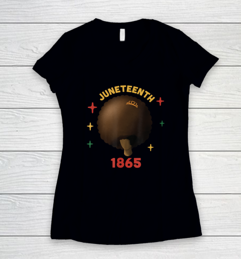 Black History Pride Juneteenth June 19 My Independence Day Women's V-Neck T-Shirt