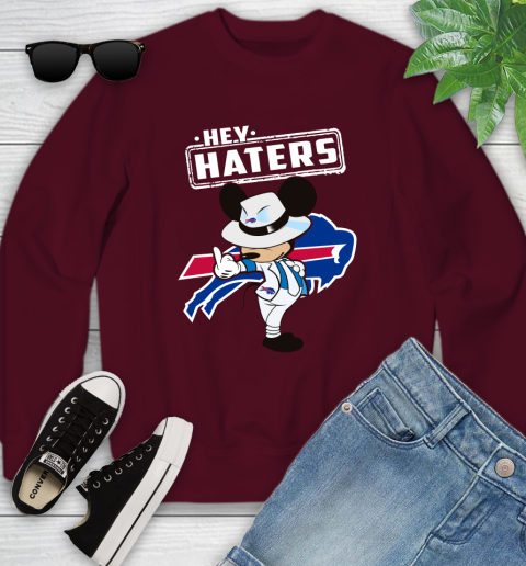 NFL Hey Haters Mickey Football Sports Buffalo Bills Youth Sweatshirt 4