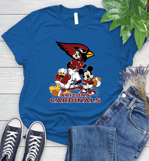 NFL Arizona Cardinals Mickey Mouse Donald Duck Goofy Football Shirt Women's T-Shirt 12
