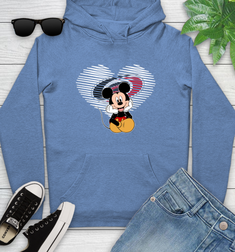 NHL Carolina Hurricanes The Heart Mickey Mouse Disney Hockey Youth Hoodie 13