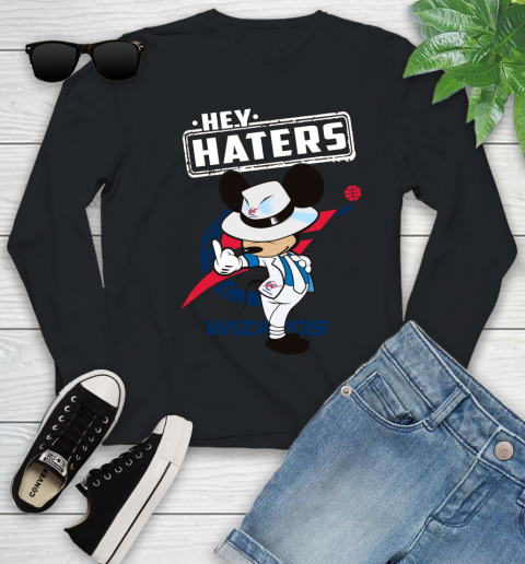 NBA Hey Haters Mickey Basketball Sports Washington Wizards Youth Long Sleeve