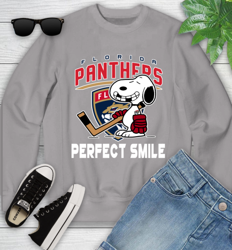 NHL Florida Panthers Snoopy Perfect Smile The Peanuts Movie Hockey T Shirt Youth Sweatshirt 3