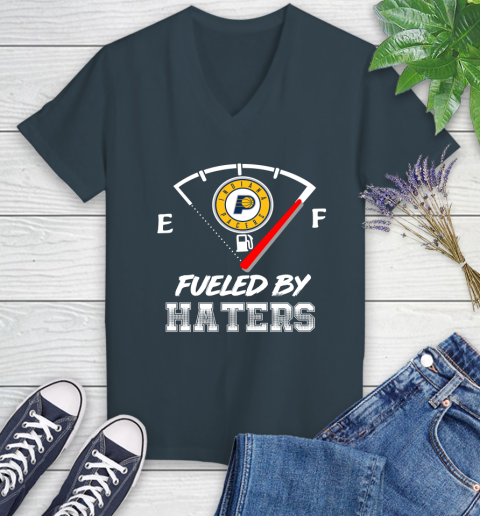 Indiana Pacers NBA Basketball Fueled By Haters Sports Women's V-Neck T-Shirt 8